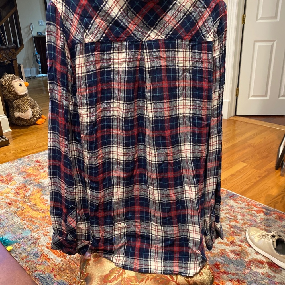 Rails Multi Color Plaid Button Down Shirt L - image 3
